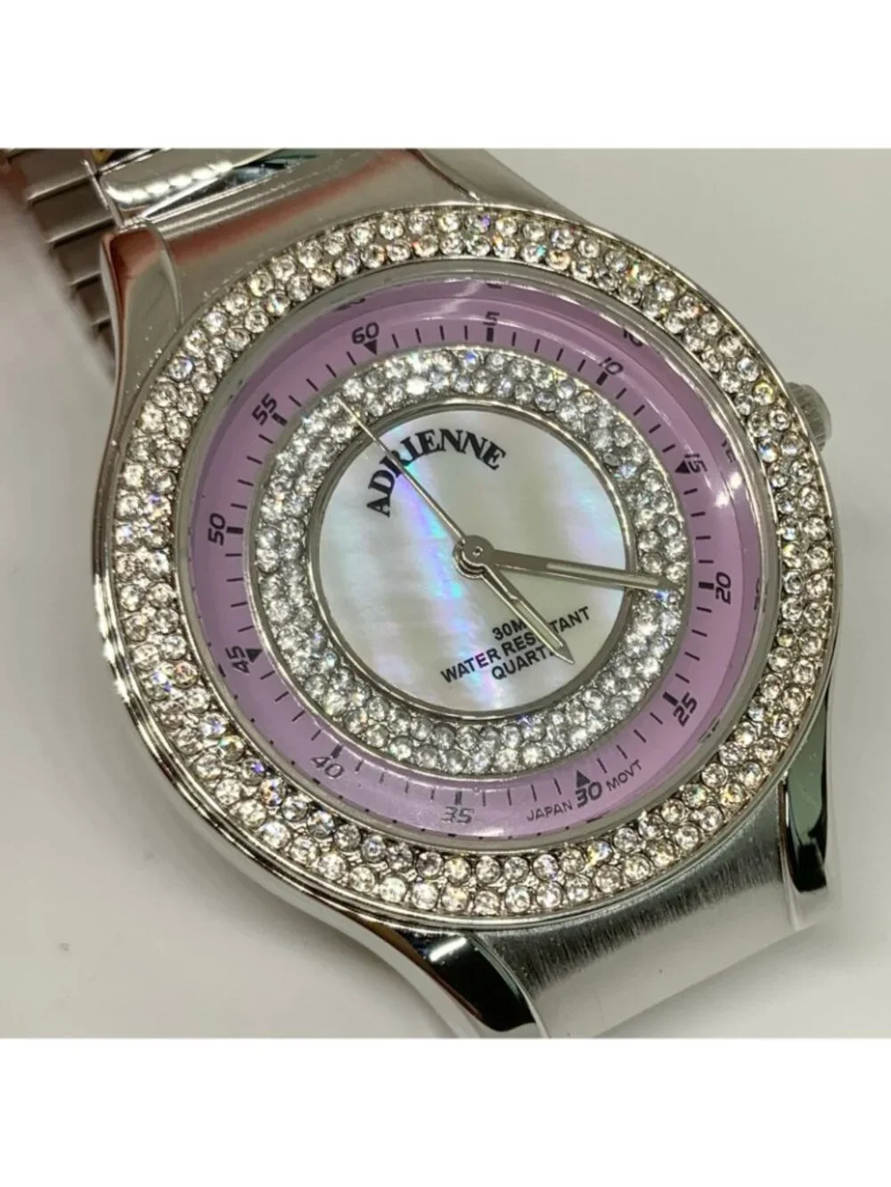 Adrienne women’s watch limited edition silver tone 36mm quartz mop dial running